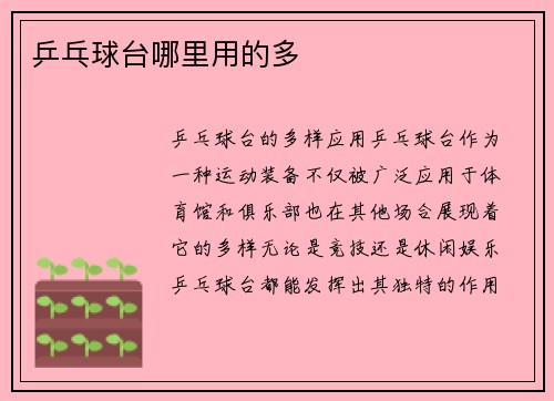 乒乓球台哪里用的多