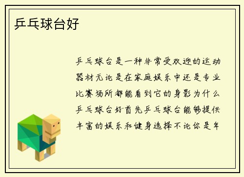 乒乓球台好